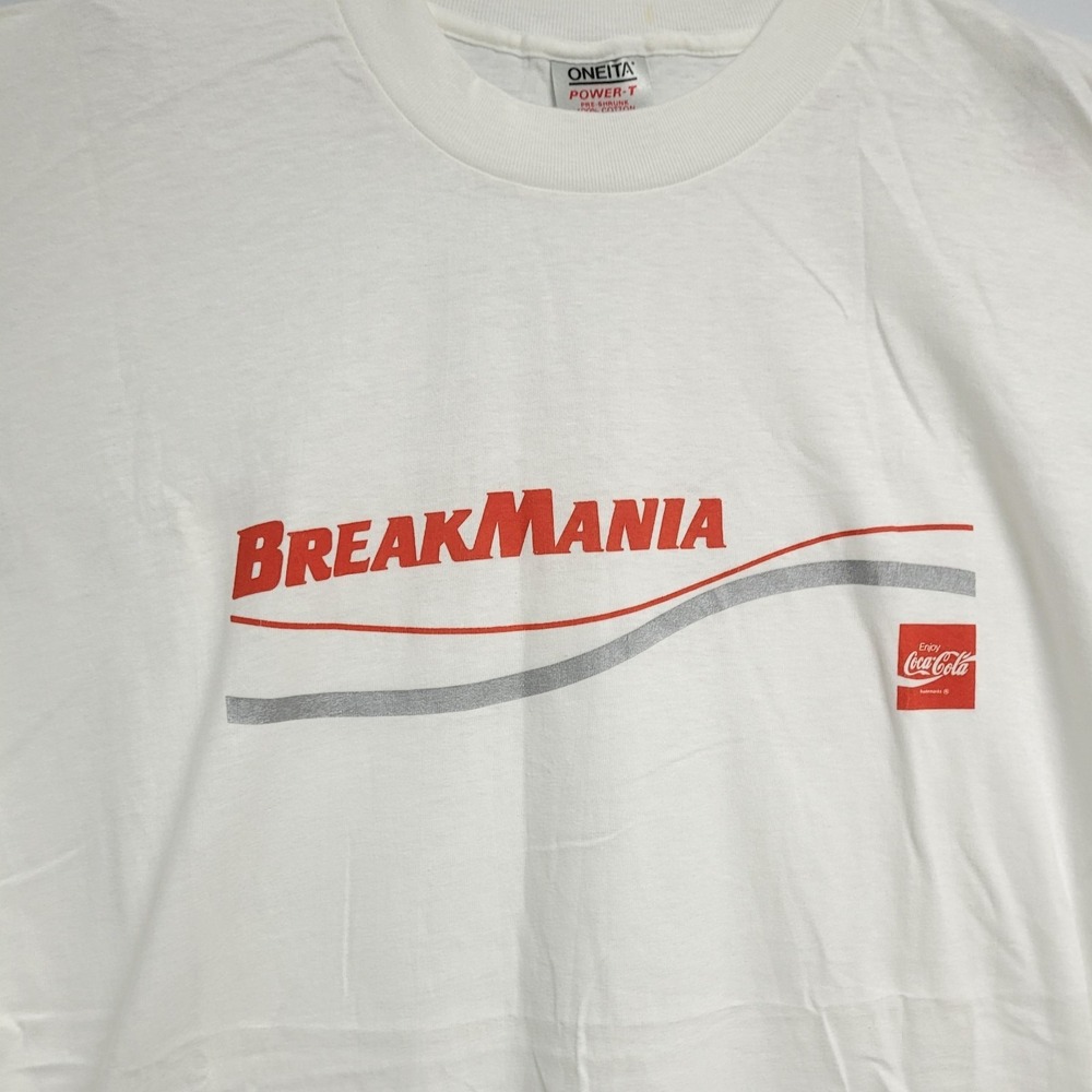 Vintage 90s Coca-Cola BreakMania T-Shirt Oneita Power-T Single Stitch USA XL